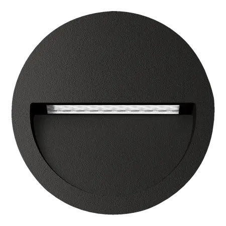 Zac-Pro 5 Recessed Round LED Step Light 5W 240V IP65 Black Domus