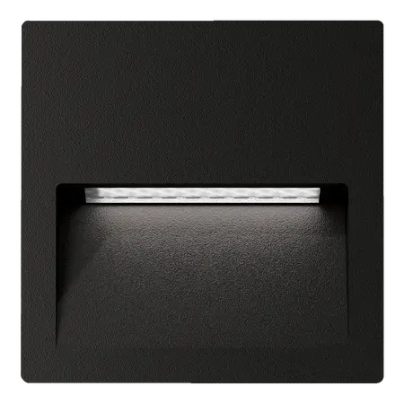 Zac-Pro 5 Recessed Square LED Step Light 5W 24V IP65 Black Domus
