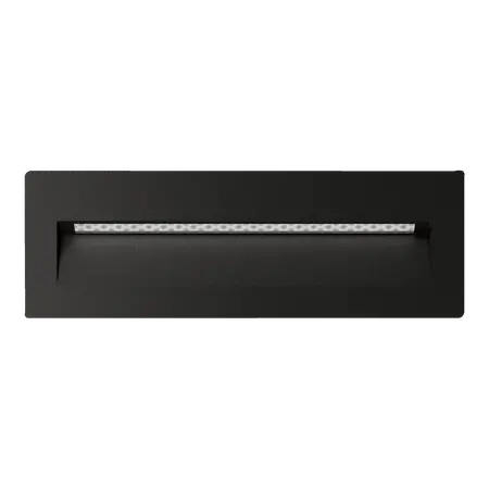 Zac-Pro 8 Recessed Rectangular LED Step Light 8W 24V Black Domus