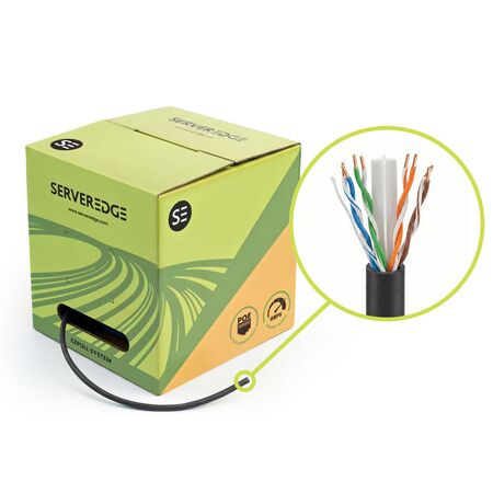 Cat6 Cable 305m UTP Solid Black Serveredge