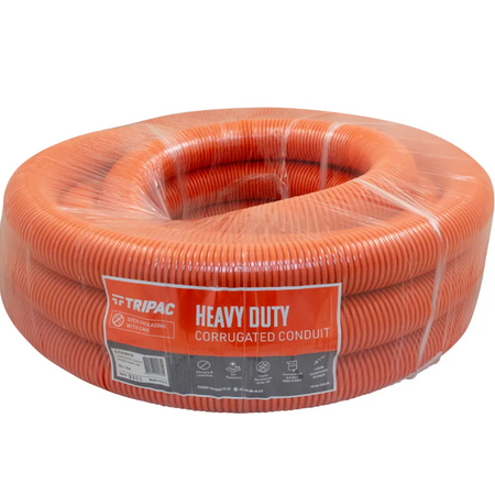 Tripac 50mm x10Mtr Orange Corrugated Conduit
