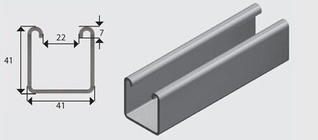 E1000 41x41mm Channel/Strut HDG