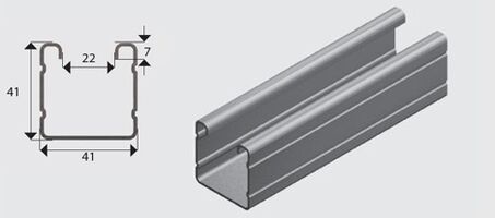 E2000 41x41mm Ribbed Channel/Strut HDG