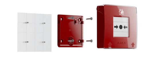 AJAX Manual Call Point Red Wireless | Resettable Frangible Element | LED Status Indicator | Tamper Alarm | by Dicker Data