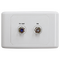 Satellite/TV Outlet Plate with FM Power Pass