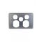 Puma - Twin Horizontal Switched Socket with Extra Switch, Cover Brushed Aluminium  x10 - PUPPSW2GCBA