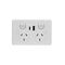 Puma -u00a0Power Point Switched 2 Gang 10A 250V Double Pole Shuttered with USB Charger Dual Integrated Type A&C 5V 1.7A 3.4A Vandal Proof with Nonremovable Cover White  x1 - PUPPUSB2GACVPD