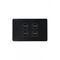 Puma - Switch Horizontal 4 Gang, 10AX/16A 250V~  Black x10 - PUSW4GBK