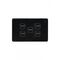 Puma - Switch Horizontal 5 Gang, 10AX/16A 250V~  Black x5 - PUSW5GBK