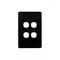 Puma - Switch Plate Vertical 4 Gang (Less Mech)  Black x10 - PUSWPV4GBK