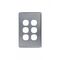Puma - Switch Vertical 6 Gang, 10AX/16A 250V~  Brushed Aluminium Cover x5 - PUSWPV6GCBA