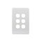 Puma - Switch Plate Vertical 6 Gang (Less Mech)  White x10 - PUSWPV6G