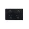 Cougar -u00a0Power Point Switched 2 Gang 15A 250V~  Black x10 - COPP152GBK