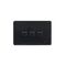 Cougar - Switch Horizontal 3 Gang 10AX/16A 250V~  Black x10 - COSW3GBK