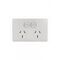 Flat Cat - Power Point Switched 2 Gang 15A 250V~  Matt White x1 - FLPP152GMW
