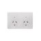 Flat Cat -u00a0Power Point Auto Switched 2 Gang 10A 250V~  Matt White x5 - FLPP2GAUMW