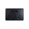 Flat Cat - Power Point Switched 2 Gang 10A 250V~  Matt Black x10 - FLPP2GMBK