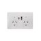 Flat Cat - Power Point Fully Integrated Dual USB Charger (Type A & C) Auto Switched  Matt White x1 - FLPP2USBAUMW