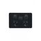 Flat Cat -u00a0Power Point Switched 2 Gang 10A 250V~ With Removable Extra Switch 16AX/20A  Black x5 - FLPPSW2GBK