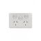 Flat Cat -u00a0Power Point Switched 2 Gang 10A 250V~ With Removable Extra Switch 16AX/20A  Matt White x5 - FLPPSW2GMW