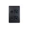 Flat Cat -u00a0Power Point Switched Vertical 2 Gang 10A 250V  Matt Black  x5 - FLPPV2GMBK