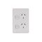 Flat Cat -u00a0Power Point Switched Vertical 2 Gang 10A 250V  Matt White x5 - FLPPV2GMW