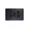 Flat Cat - Switch Horizontal 5 Gang 10AX/16A 250V~  Matt Black x5 - FLSW5GMBK