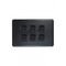 Flat Cat - Switch Horizontal 6 Gang 10AX/16A 250V~  Matt Black x5 - FLSW6GMBK