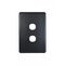 Flat Cat - Switch Plate Vertical 2 Gang (Less Mech)  Matt Black x10 - FLSWPV2GMBK