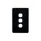 Flat Cat - Switch Plate Vertical 3 Gang (Less Mech)  Black x10 - FLSWPV3GBK