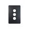 Flat Cat - Switch Plate Vertical 3 Gang (Less Mech)  Matt Black x10 - FLSWPV3GMBK