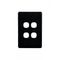 Flat Cat - Switch Plate Vertical 4 Gang (Less Mech)  Black x10 - FLSWPV4GBK