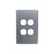 Flat Cat - Switch Vertical 4 Gang 10AX/16A 250V~  Brushed Aluminium Cover x10 - FLSWPV4GCBA