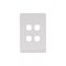 Flat Cat - Switch Plate Vertical 4 Gang (Less Mech)  Matt White x10 - FLSWPV4GMW