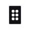 Flat Cat -u00a0Switch Plate Vertical 6 Gang (Less Mech)  Black x10 - FLSWPV6GBK