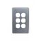 Flat Cat -u00a0Switch Vertical 6 Gang 10AX/16A 250V~  Brushed Aluminium Cover x5 - FLSWPV6GCBA