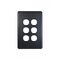 Flat Cat -u00a0Switch Plate Vertical 6 Gang (Less Mech)  Matt Black x10 - FLSWPV6GMBK