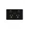 Leopard - Power Point Switched 2 Gang, 10A 250V~, With Extra Switch 16AX/20A  Black x5 - LEPPSW2GBK