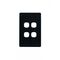 Leopard - Switch Plate Vertical 4 Gang (Less Mech)  Black x10 - LESWPV4GBK