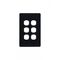 Leopard - Switch Plate Vertical 6 Gang (Less Mech)  Black x10 - LESWPV6GBK