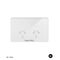 Senoa -u00a0Power Point Switched 2 Gang 10A 250V~  Glass Facia Replacement - White x1 - SENGFP