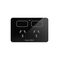 Senoa -u00a0Power Point Switched 2 Gang 10A 250V~  Glass Facia Replacement - Black x1 - SENGFPBK