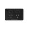 Senoa -u00a0Power Point Switched 2 Gang 10A 250V~  Silk Facia Upgrade - Black x1 - SENGSFPBK