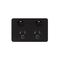 Senoa Simple -u00a0Power Point Switched 2 Gang 10A 250V~  Black  x5 - SENPP2GBK