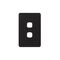 Senoa Simple -u00a0Switch Plate Vertical 2 Gang (Less Mech)  Black  x10 - SENSWPV2GBK