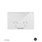 Senoa Accessibility Double Power Point 10A 250V  Glass Facia Replacement - White x1 - SNASGFP