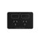 Senoa Accessibility Double Power Point 10A 250V  Silk Facia Upgrade - Black x1 - SNASGSFPBK