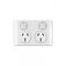 Snow Leopard -u00a0Power Point Switched 2 Gang 15A 250V~, White Cover, White Grid  x10 - SNPP152GWW
