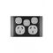 Snow Leopard - Power Point Switched 2 Gang 10A 250V~, With Removable Extrau00a0Swtich 16AX/20A, White Cover, White Grid  Black/Silver x5 - SNPPSW2GBS