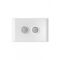 Snow Leopard - Switch Horizontalu00a02 Gang 16AX/20A 250V~, White Cover, White Grid  White/Silver x10 - SNSW2GWS